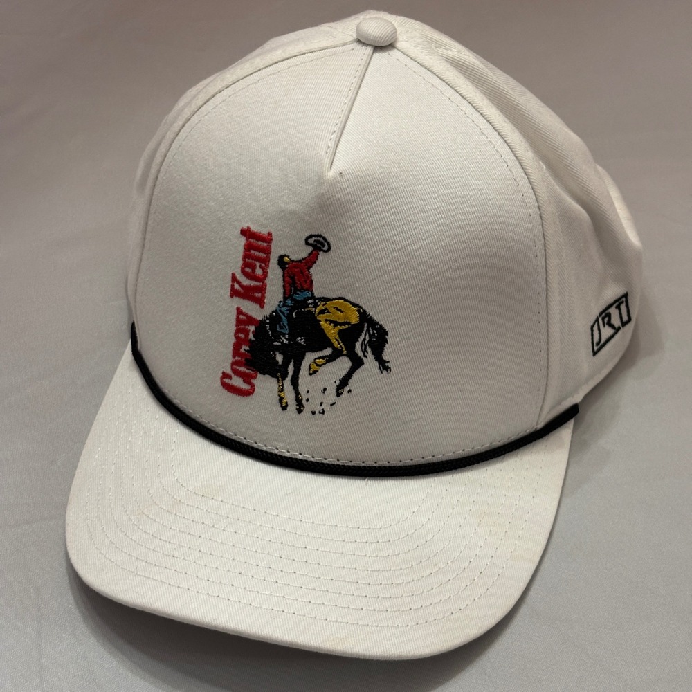 Corey Kent Hat Mens OSFM‎ White Excellent JRT Pukka Rope Snapback Trucker Cap